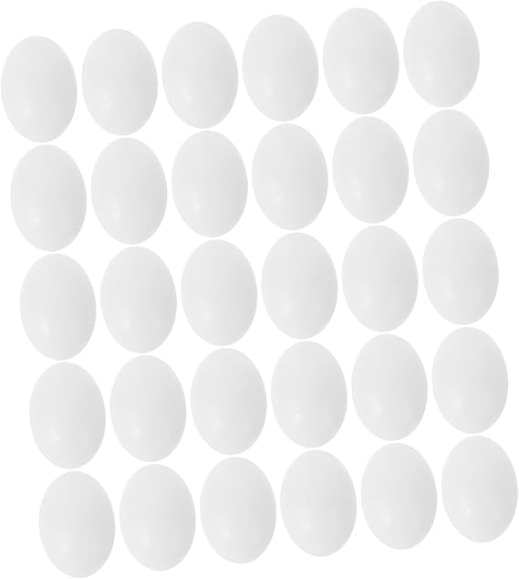 30 Pcs Fake Pigeon Eggs Plastic Dummy Pigeon Eggs for Managing