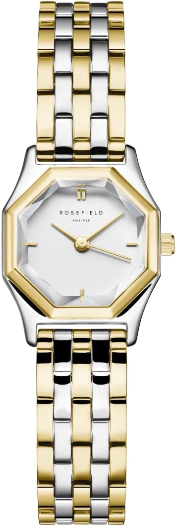 Rosefield Gemme Gold with a White Dial and a 21.5 x 27.5mm Gold Case GWGSG-G02 Stainless Steel