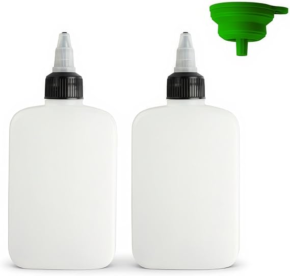 2 X 120ml Plastic Squeezy Bottles with Nozzles for Oil Sauce Dispensing