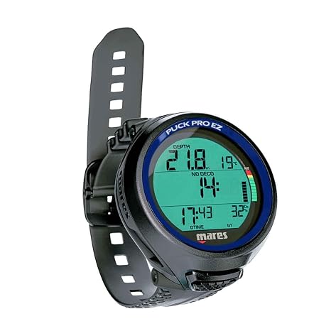 Mares Puck Pro EZ Wrist Underwater Scuba Diving Computer 414177 - Deep, Decompression, Temperature, Time Dive Data Display