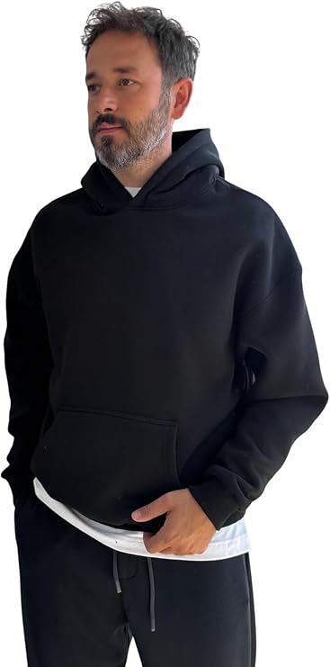 Beyaz Basic Oversize Kapüşonlu Sweatshirt PM-101