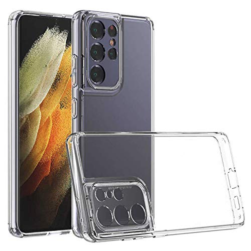 Coverzone Galaxy S21 Ultra İle Uyumlu Kılıf Transparan Z-Coss GlassElegance TPU Tam Koruma Arka Kapak Şeffaf Renk