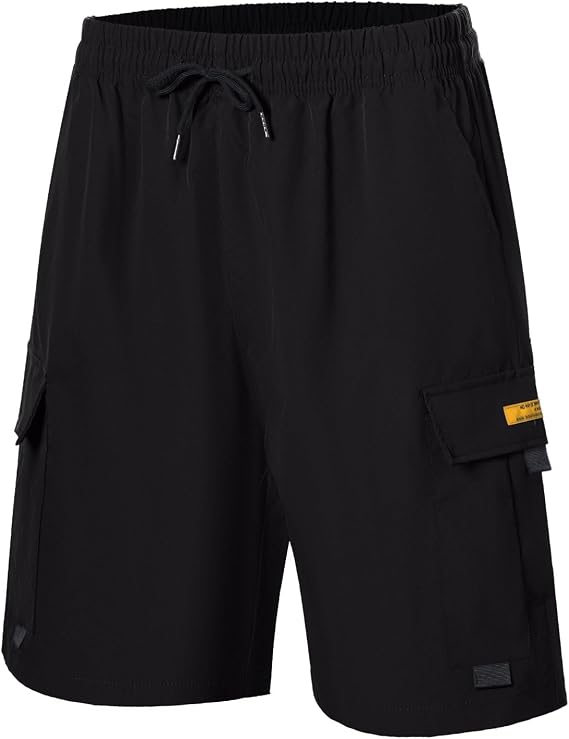 Work Shorts Men Quick Dry Cargo Shorts with Multi Pockets UPF 50+ Summer Casual Shorts Elasticated Waist