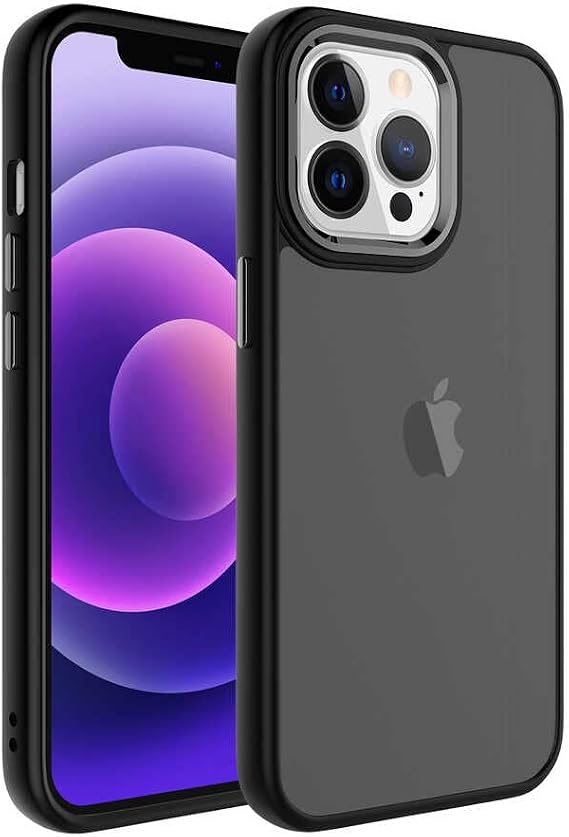Zore Apple ile uyumlu iPhone 13 Pro Kılıf Buzlu Sert PC Zore May Kapak Siyah