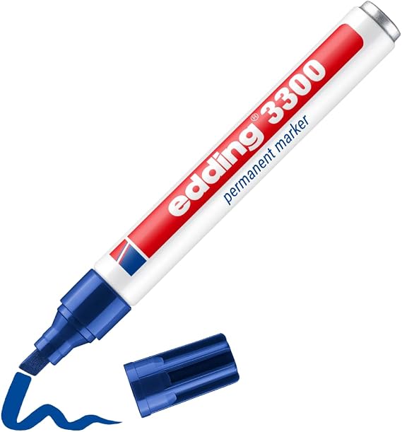 edding 3300 permanent markör - mavi - 1 kalem - 1-5 mm kesik uçlu
