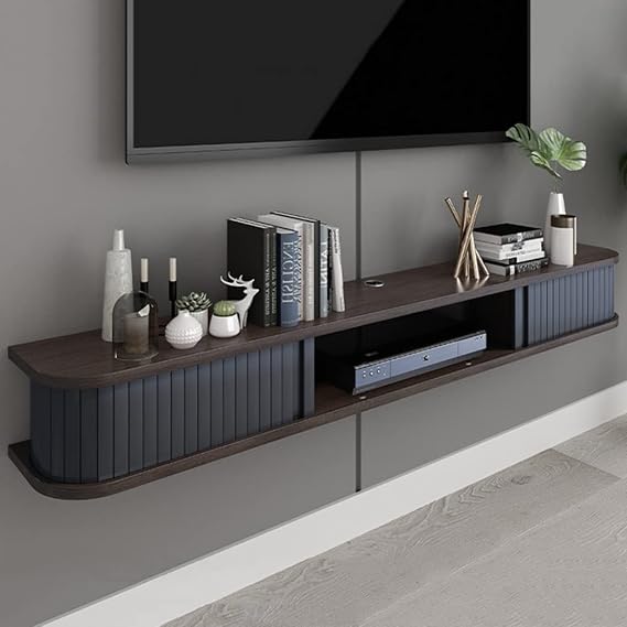 Floating TV Stand Cabinet Floating Tv Stand Wall Mounted Tv Shelf Entertainment Center Wood Media Console Storage Cabinet Hanging Tv Hutch Component Tv Storage Cabinet for Living Room