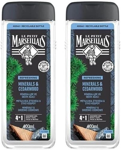Le Petit Marseillais Men Mineraller ve Sedir Ağacı Duş Jeli 400 ml x2
