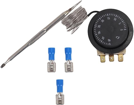 Temperature Controller Switch,Capillary Thermostat Controlled Knob for Temperature Adjustment 250V 16A (0-40°C)