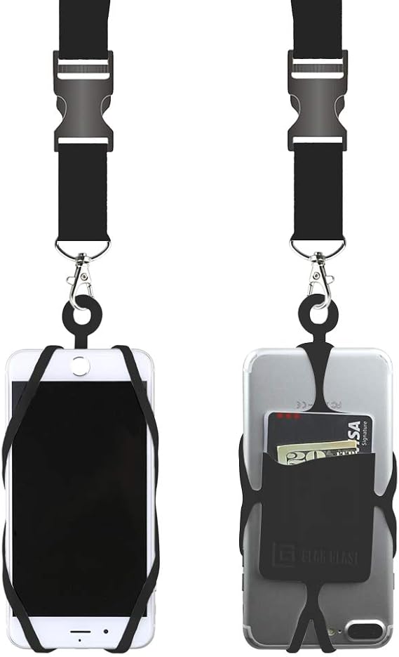 Gear Beast Universal Cell Phone Lanyard Compatible with iPhone, Galaxy & Most Smartphones Includes Phone Case Holder with Card Pocket,Soft Neck Strap with Breakaway Clasp & Detachable Convenience Clip