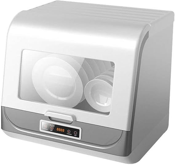 Table Top Dishwasher, Mini Countertop Dishwasher with 4 Programs, Built-in 5L Water Tank & Mains Inlet Pipe | Fruit Wash | Auto Dry Eco Mode, Compact Dishwasher for Home, Apartment