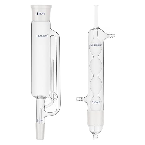 Labasics 500 ml Soxhlet Type Extraction Apparatus, Borosilicate Glass 45/40 Soxhlet Extractor with Allihn Condenser, 2 Pack