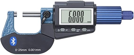 Vernier Caliper,Digital External Micrometer, Bluetooth Transmission, 0-25mm High Precision 0.001mm Electronic Spiral Micrometer Caliper