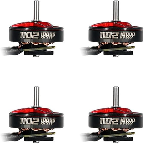 4PCS Brushless Motor 1102 18000KV 1102 22000KV Compatible With Meteor75 75mm Frame RC FPV BWhoop Racing Drone(BLACK 18000KV 37MM)