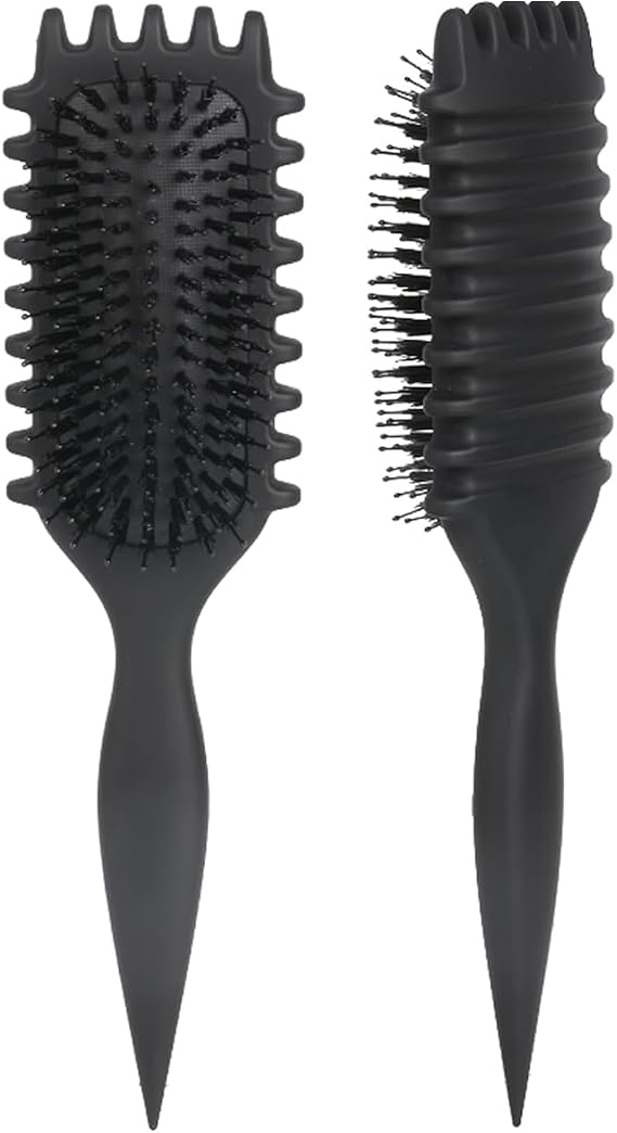 Curl definition brush, durable bristle styling brush for curly hair, detangles and enhances curls for women and men, minimizing pull.(#4, 135g)