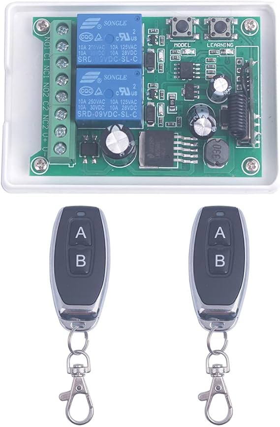 Wireless Remote Relay Switch 12V-48V 2Channel Remote Control Relay