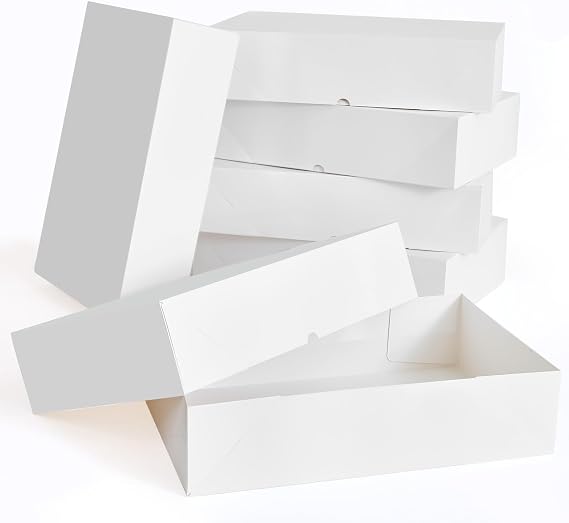 YANGTE 12 Pcs Large Gift Boxes for Presents, Extra Large White Gift Boxes with Lids, 4 inch Deep Large Gift Boxs, 17 * 11 * 4 inch