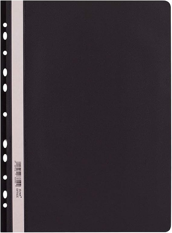 D.RECT Polypropylene A4 File Folder with Perforation, Black