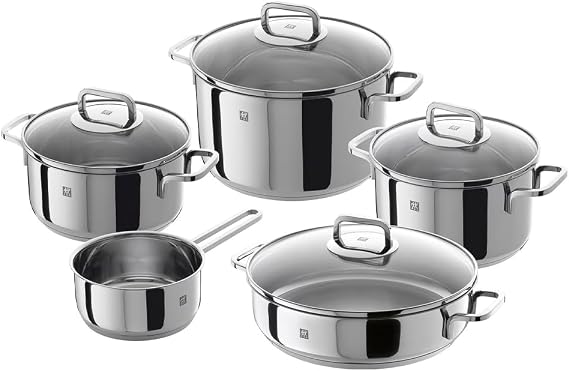 Zwilling Quadro Set 5 Piece Cookware Set, Stainless Steel, 1 cm, 58 x 35 x 30 cm