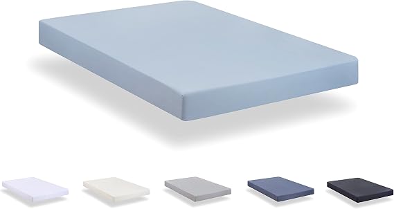 Todocama - Fitted sheet in extra soft brushed microfibre. (90 x 190/200 cm, Light Blue)
