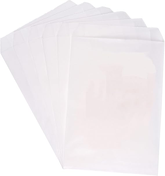 Quotidian White Mini Glassine Paper Bags Envelope 2 3/4x4 1/2 in, 100 Count