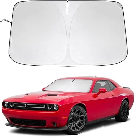 Car Window Shades Sunshade Foldable Sun Visor Protector Blocks UV Rays Windshield Sun Shade For Dodge For Challenger 2015-2023 Front Window