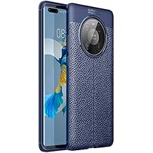 Elfia Huawei Mate 40 Pro ile Uyumlu Silikon Deri Gör Auto Focus Kılıf, Lacivert