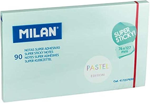 MILAN Pad 90 Sheets Super Sticky Pastel Blue 76 x 127 mm