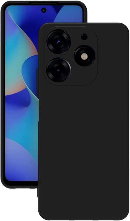 Siyah Tecno Spark 10 Pro ile Uyumlu Kılıf Silikon Rubber Telefon Kılıfı ve Kabı Darbe Emici, İnce ve Yumuşak Dokulu, Kaymaz Tasarım