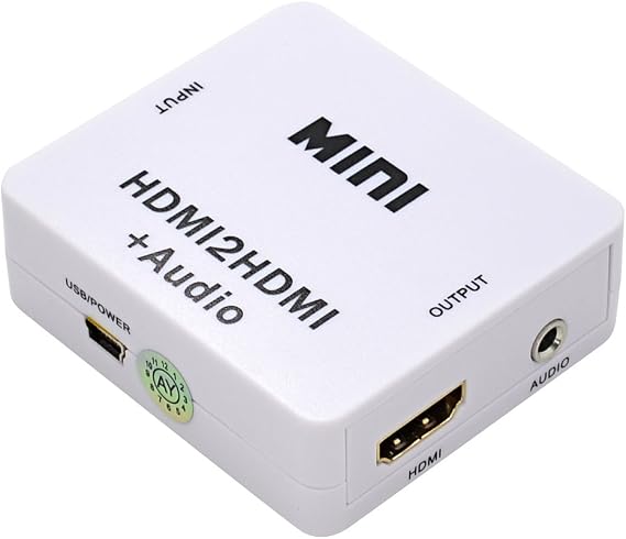 Mini HDMI Converter, HDMI to HDMI Video Audio Extractor - Adaptor Switch for PC, Laptop, HDTV Projector