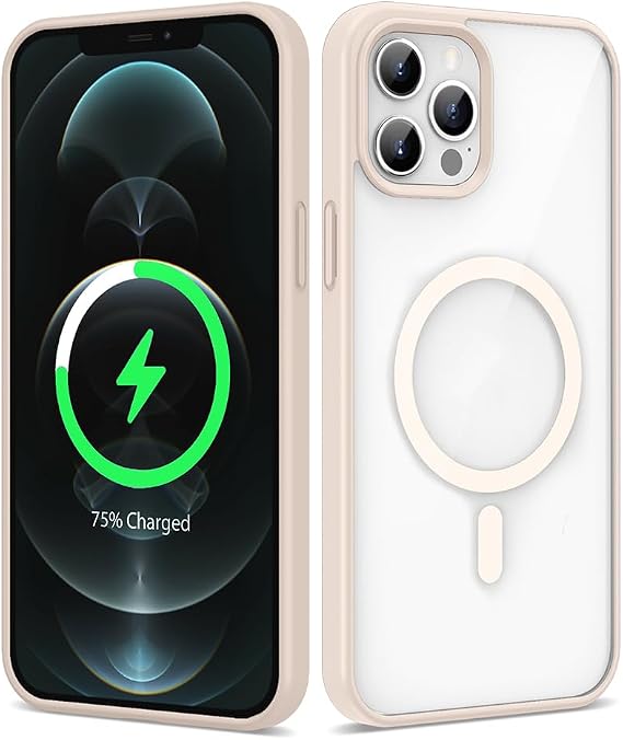 UnDePlus iPhone 12 Pro Max için M-Safe ile uyumlu Kılıf Sararmaz Şeffaf Kapak Ege