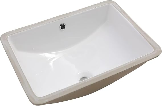 Undermount Rectangle Vessel Sink - Lordear 18.25'' Bathroom Sink Rectangle Pure White Porcelain Ceramic Lavatory Vanity Bathroom Vessel Sink Basin Bowl