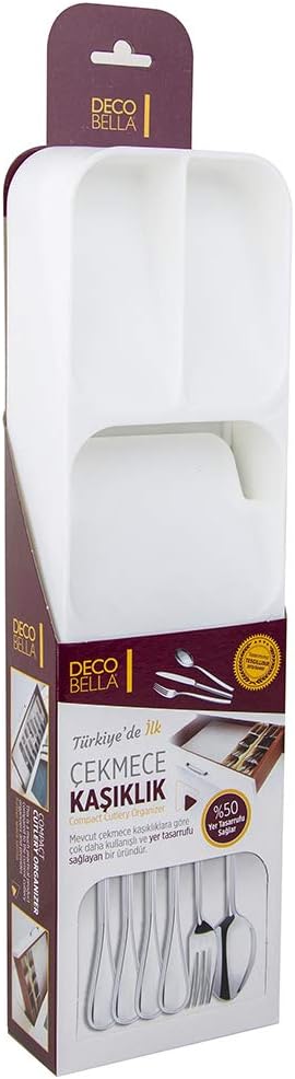 DecoBella 5 Bölmeli Çekmece Kaşıklık, Beyaz