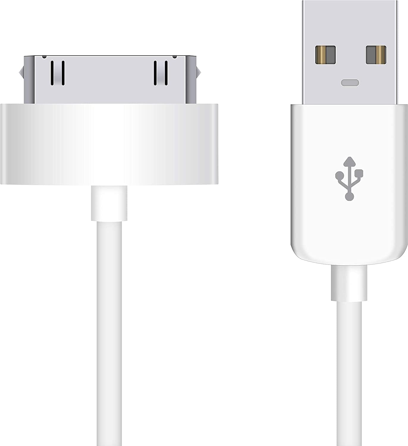 USB Sync and Charging Data Cable compatible with iPhone 44s, 3G3GS, iPad 123, 30-Pin Cables Charger Lead - 1M White