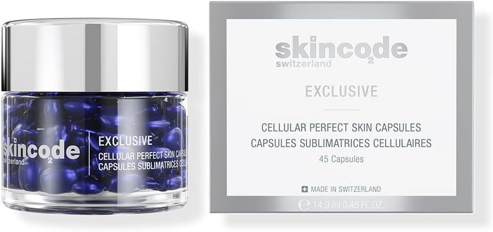 Skincode Exclusive Cellular Perfect Skin Capsules - Luxurious Anti-Aging Serum for Radiant, Youthful Skin | Antioxidant-Rich, Enhances Elasticity | Dermatologically Tested, (45 Caps / 14.9 mL)
