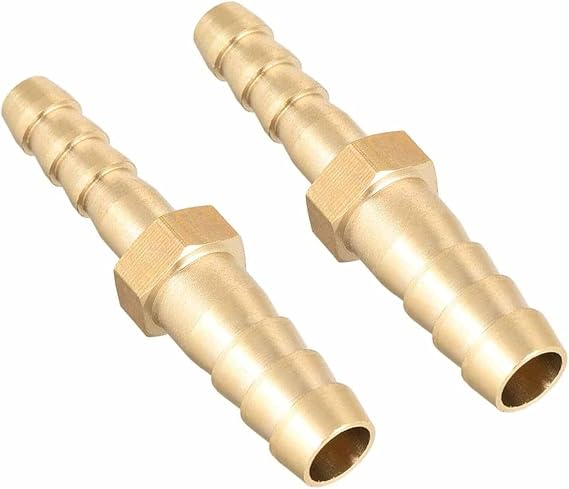 Straight Brass Barb Fitting Reducer, Fit Hose ID 8mm to 6mm 2pcs