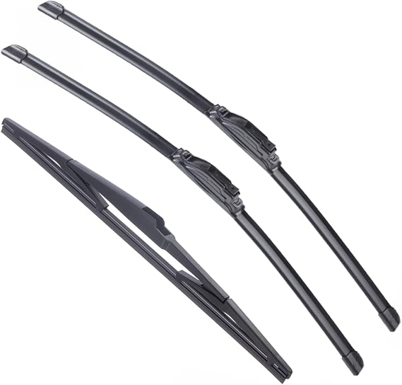 フロントとリアのフロントガラスワイパーブレード交換用 ヒュンダイ サンタフェ 2007-2012 マツダ Cx-5 2013-2016 オールシーズンフロントウィンドスクリーンワイパー U/jフックと14インチリアワイパーブレード用