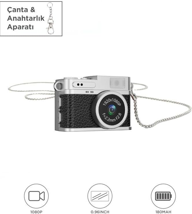 Dijital Fotoğraf Makineleri Video Kamera Mini Anahtarlık 1080P CMR35 Siyah