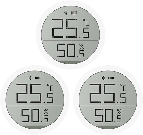 Thermohygrometer Automatic Smart Sensor Qingping Digital Thermometer And Amp Hygrometer Monitor LCD Screen Data(Lite C 3 pcs)