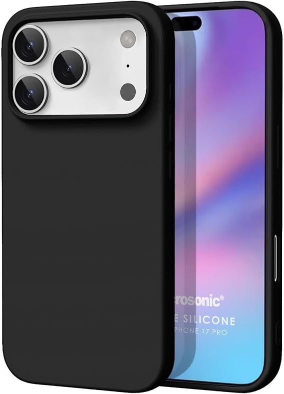 Microsonic Matte Silicone Apple iPhone 17 Pro Max için Kılıf Siyah [iPhone 17 Pro Max ile Uyumlu Kılıf - Siyah]