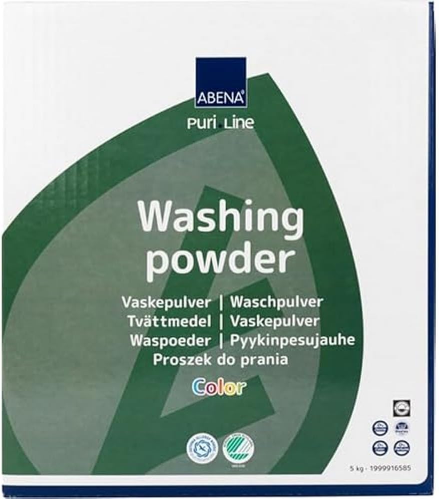 ABENA Washing Powder |5 kg| Jumbo Pack of Non scented Washing Detergent for light coloured clothing, Laundry Powder that's gentle on even the most sensitive skin.