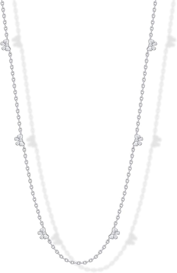 Pavoi 14k 金メッキ ボウ ステーション ネックレス 女性用 - ロブスタークラスプチェーン ファッションジュエリー