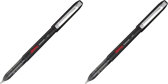 rOtring Rollerball Pen | Fine Point (0.7 mm) for Clear Writing | Black Ink | 12 Count (Pack of 2)