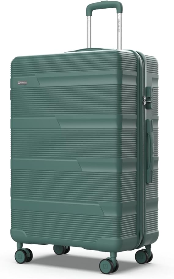 NUMADA - Large Travel Suitcase 25 kg, 76 x 50 x 29 cm, (78L) Upfly T10 28' ABS with Combination Lock and 4 Double Wheels | Heavy Duty | Lightweight | Interior Compartment | Green