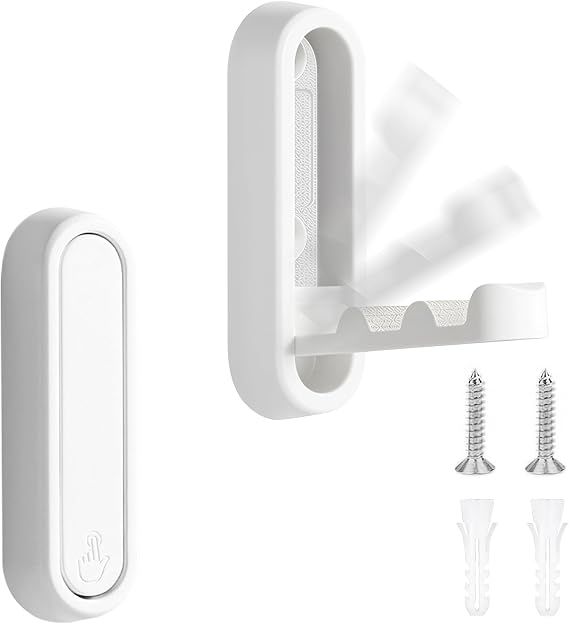 2 Pack Foldable Wall Hooks, Zinc Alloy Folding Coat Hooks, White