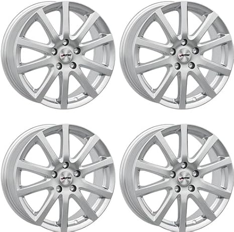 4 x AUTEC Rims Alloy Wheels Skandic 7.0 x 17 ET49 5 x 112 Brilliant Silver Compatible with Skoda Octavia Superb Yeti