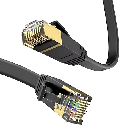 Vetech CAT7 Ethernet Kablosu 10Gbps Premium İnternet Lan Kablo Flat Modem Ağ Kablosu (10 Metre)