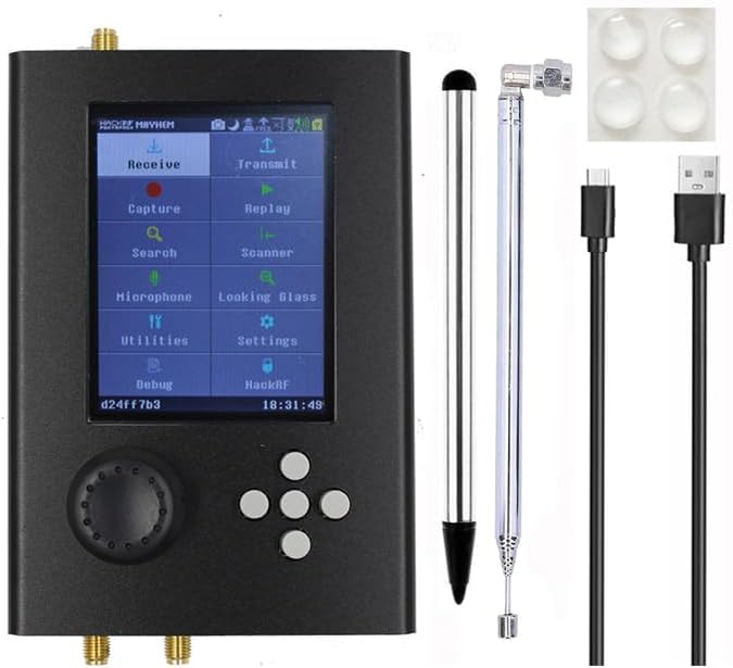 3.2 inch Touch Screen Upgrade, Fit for HackRF One V1.7.3 + Portapack H2 1MHz-6GHz SDR Software Defined Wireless Black
