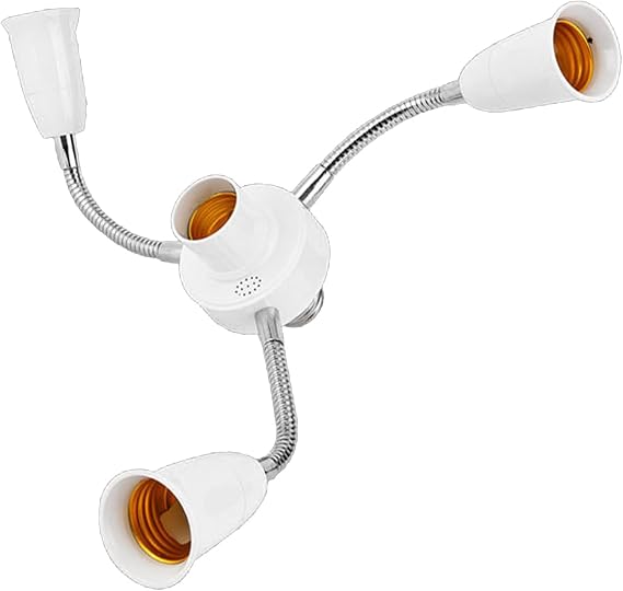 Adjustable E27 Base Light Socket Splitter Gooseneck LED Bulbs Holder Converter With Extension Hose 3 4 5 6 Way Adapter
