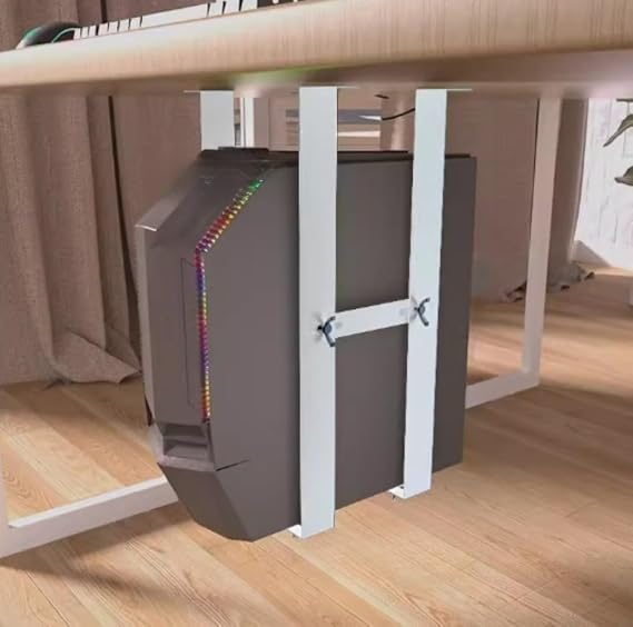 pcラック cpuスタンド パソコン 吊り下げ デスク下と壁マウント 台座柜ステント放熱機 娯楽ステント放熱ハンガー台座 パソコン本体は支えを入れつるシャシー機掲揚式のデスクトップステント放熱吊架台座宙づりのケースに娯楽機 A