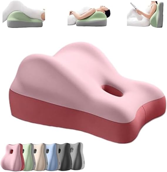 Sweet Surrender Couples Pillow, Upgraded Couples Pillow for Intimacy, Wedge Pillow Memory Foam, Provides Waist and Neck Support, Recovers After Impact, Multi Position Comfort (Pink)